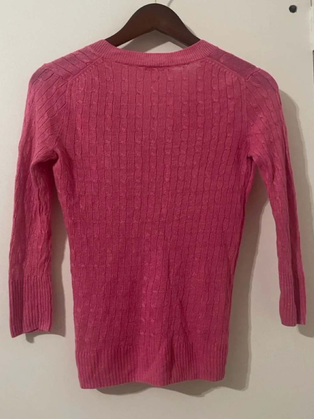 J.Crew Vintage 2008 Pink Linen Cable Knit Sweater - Size XS